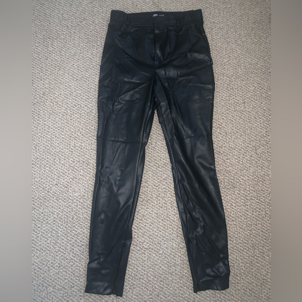 Zara - Black Leather Pants